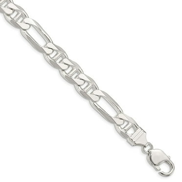 Sterling Silver Polished Solid 5.5mm Figaro Anchor Chain Bracelet With Lobster Clasp Length 7Inch Sterling Silver Polished Solid 5.5mm Figaro Anchor Chain Bracelet With Lobster Clasp Length 7Inch